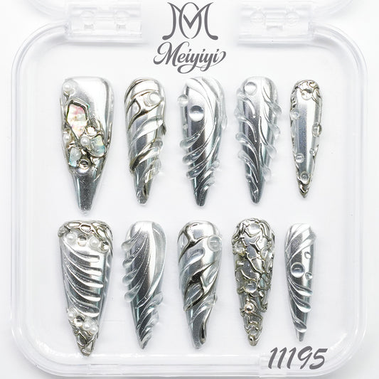 11195-MYY's designer original high-end design customized luxury hand-painted wearable nail art