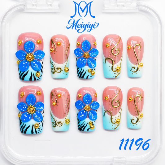 11196-MYY's designer original high-end design customized luxury hand-painted wearable nail art