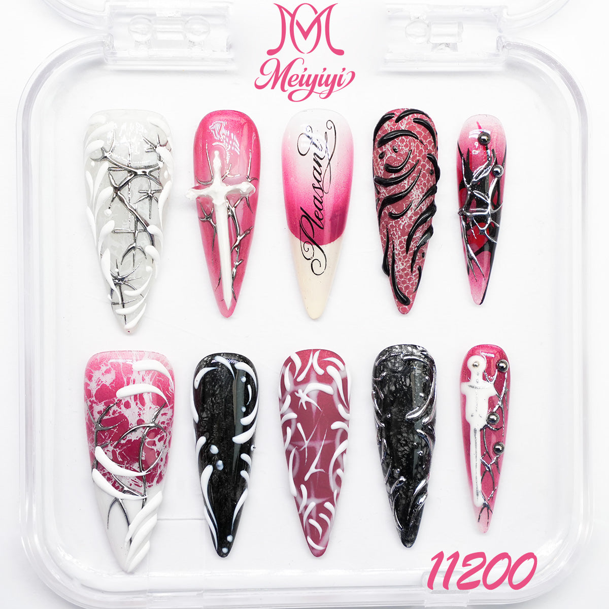 11200-MYY's designer original high-end design customized luxury hand-painted wearable nail art