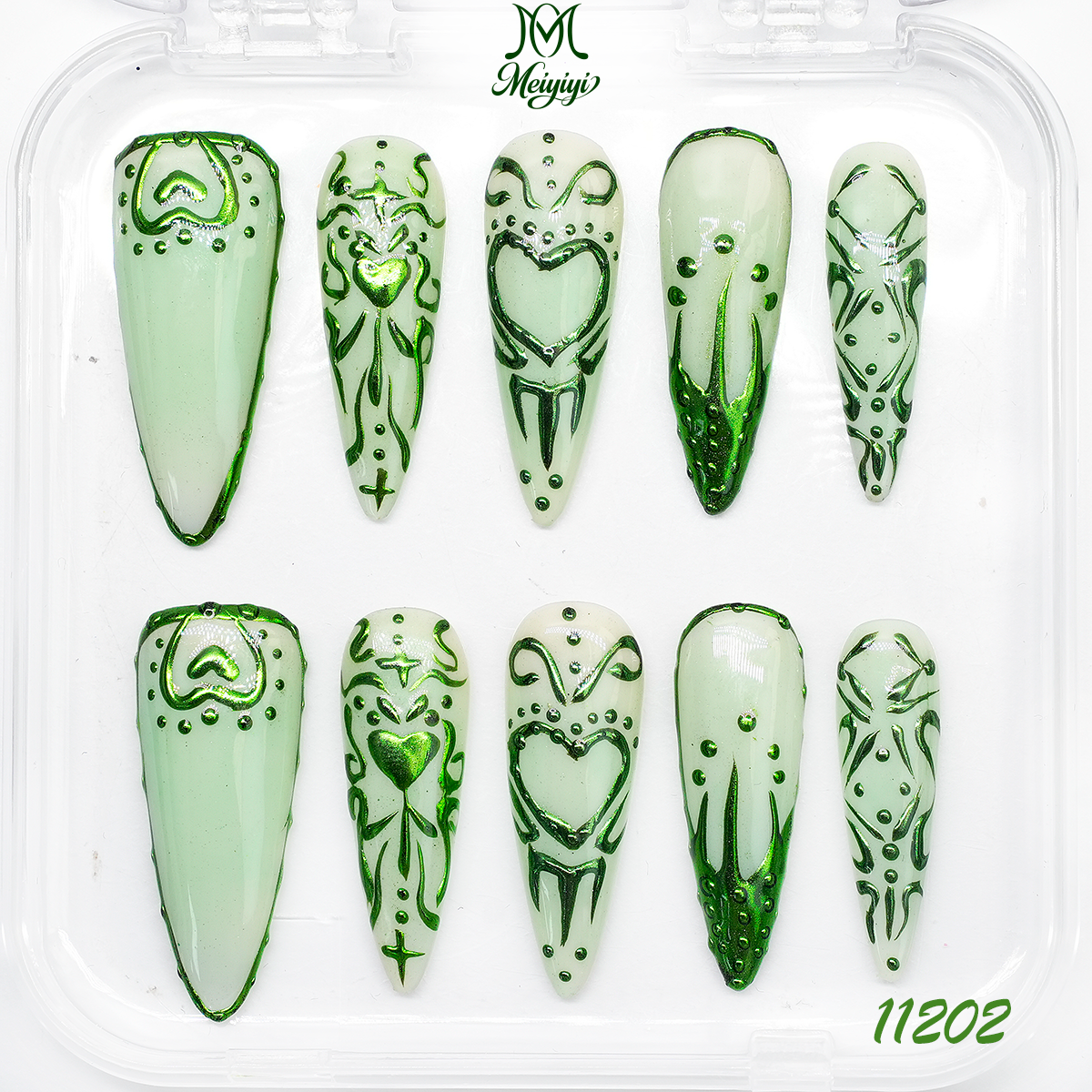 11202-MYY's designer original high-end design customized luxury hand-painted wearable nail art