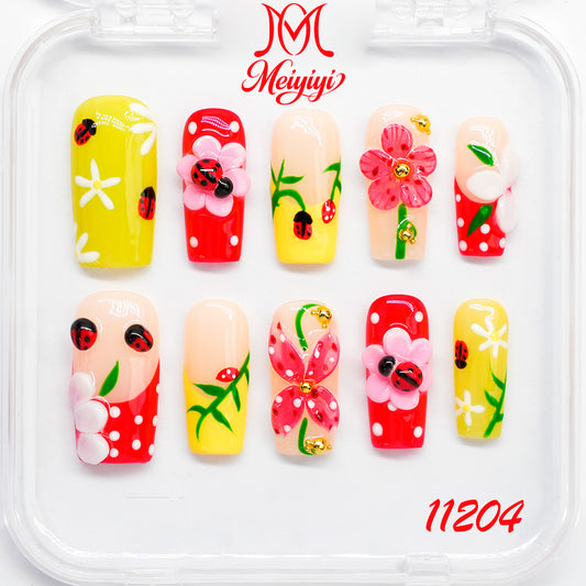 11204-MYY's designer original high-end design customized luxury hand-painted wearable nail art