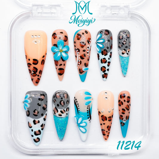 11214-MYY's designer original high-end design customized luxury hand-painted wearable nail art