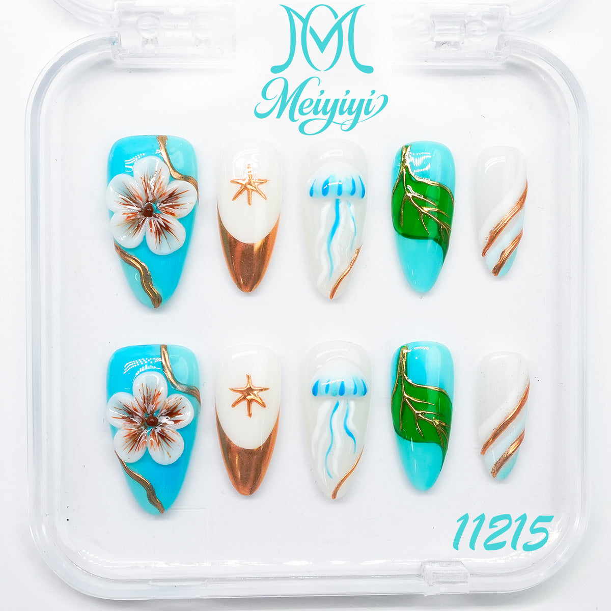 11215-MYY's designer original high-end design customized luxury hand-painted wearable nail art