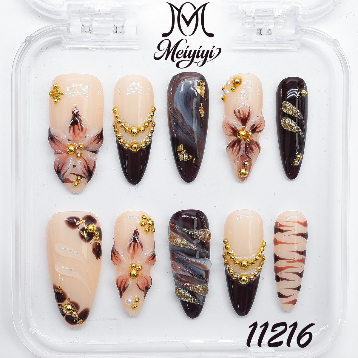 11216-MYY's designer original high-end design customized luxury hand-painted wearable nail art