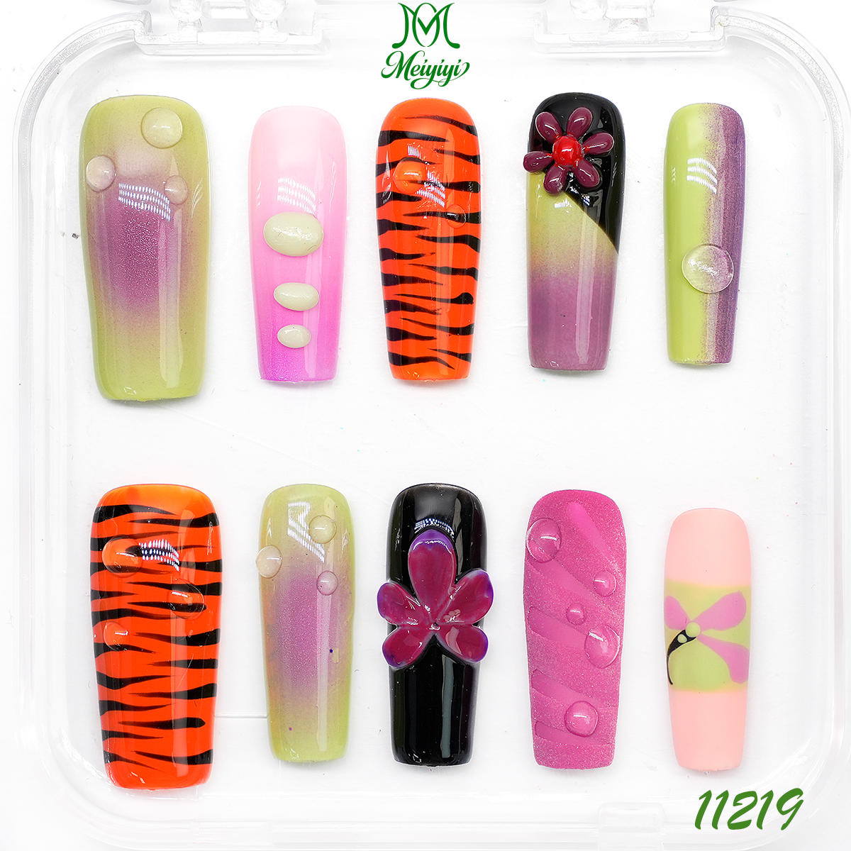 11219-MYY's designer original high-end design customized luxury hand-painted wearable nail art