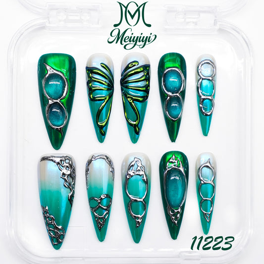 11223-MYY's designer original high-end design customized luxury hand-painted wearable nail art
