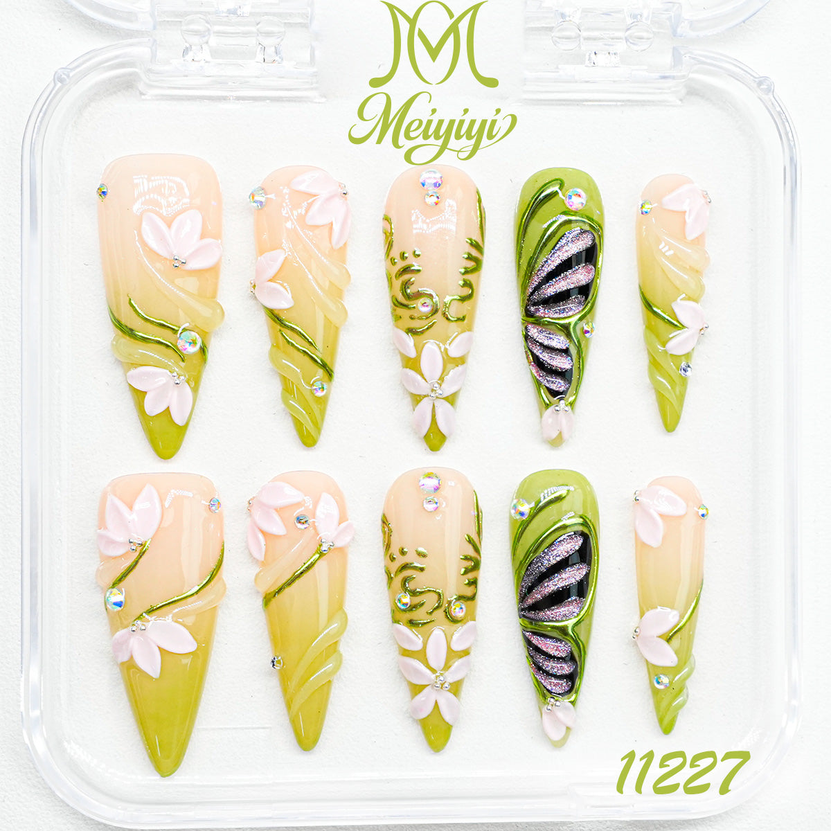 11227-MYY's designer original high-end design customized luxury hand-painted wearable nail art