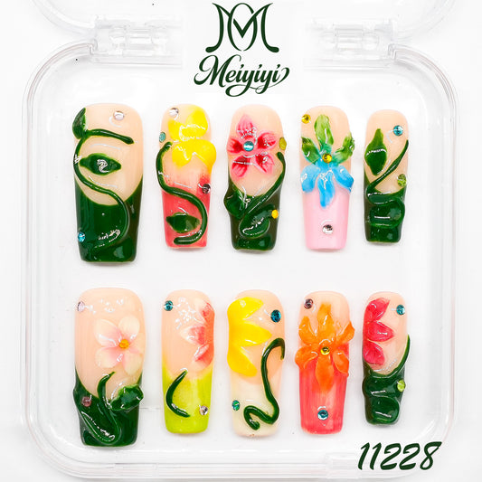 11228-MYY's designer original high-end design customized luxury hand-painted wearable nail art