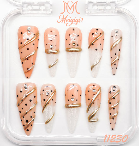 11230-MYY's designer original high-end design customized luxury hand-painted wearable nail art
