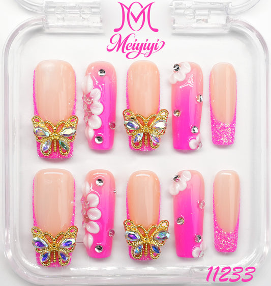 11233-MYY's designer original high-end design customized luxury hand-painted wearable nail art