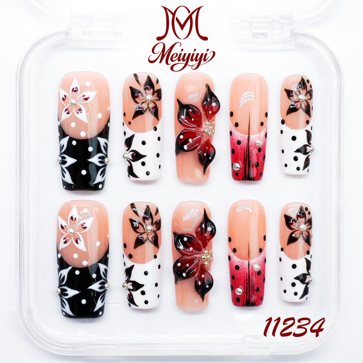 11234-MYY's designer original high-end design customized luxury hand-painted wearable nail art