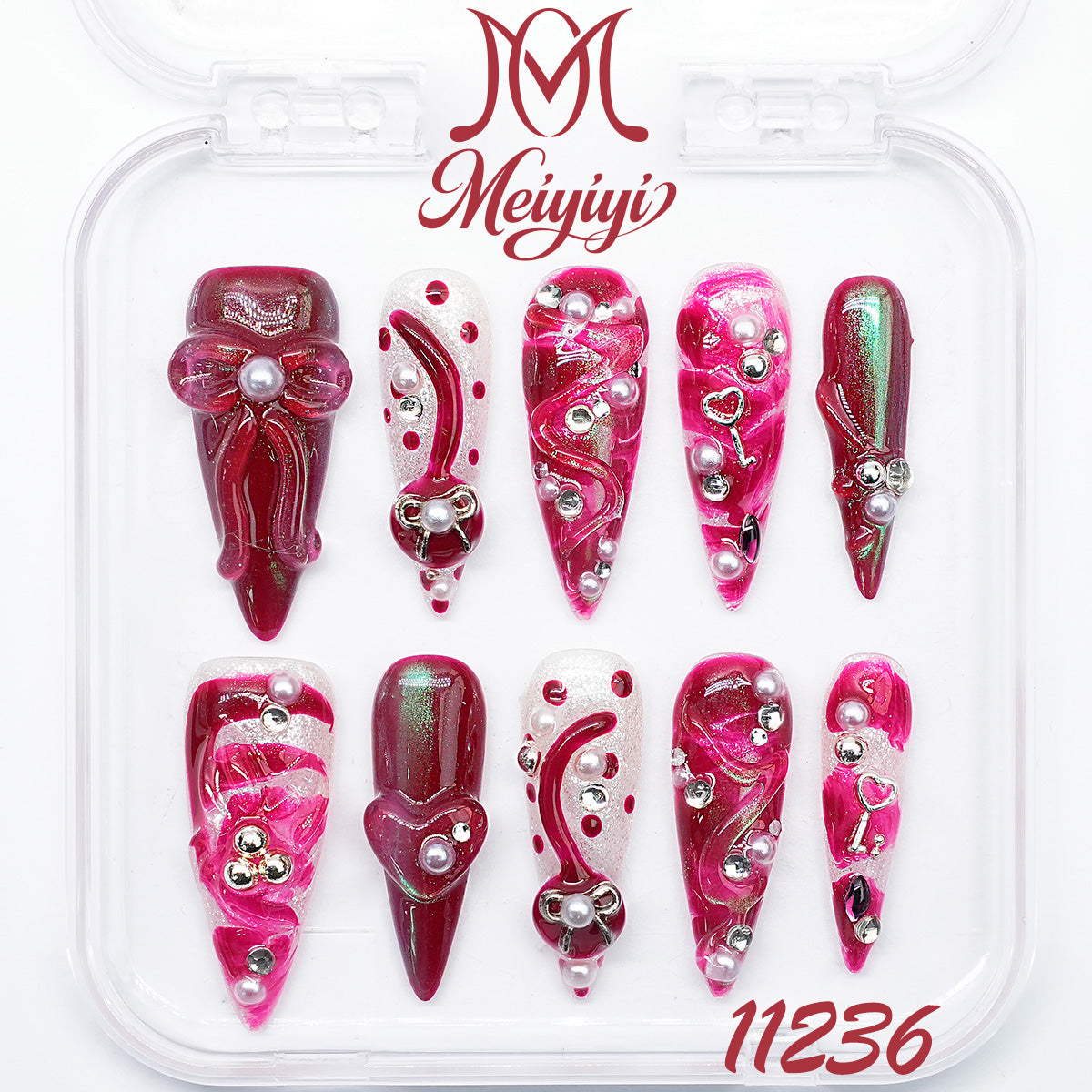 11236-MYY's designer original high-end design customized luxury hand-painted wearable nail art