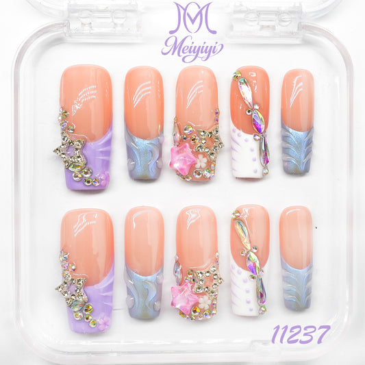 11237-MYY's designer original high-end design customized luxury hand-painted wearable nail art