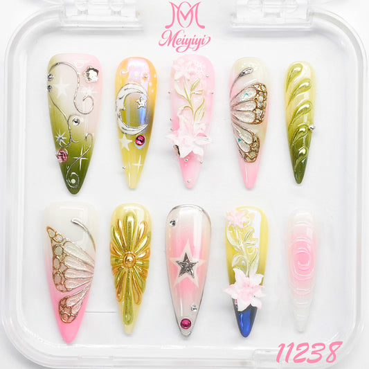 11238-MYY's designer original high-end design customized luxury hand-painted wearable nail art