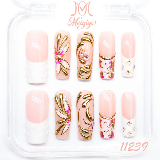 11239-MYY's designer original high-end design customized luxury hand-painted wearable nail art