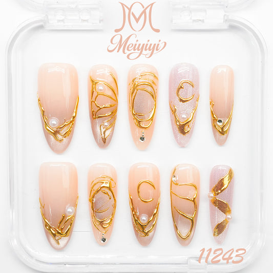 11243-MYY's designer original high-end design customized luxury hand-painted wearable nail art