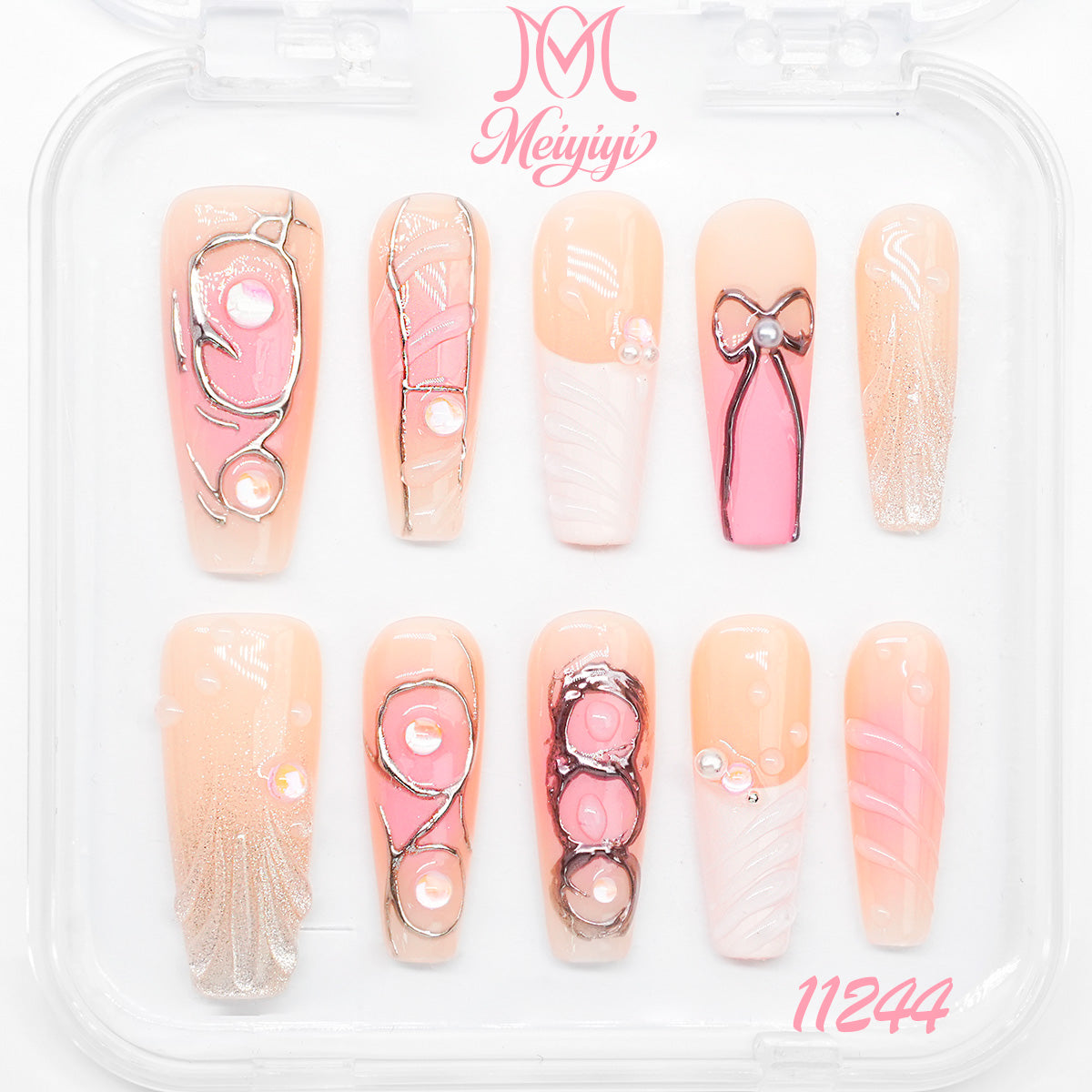 11244-MYY's designer original high-end design customized luxury hand-painted wearable nail art