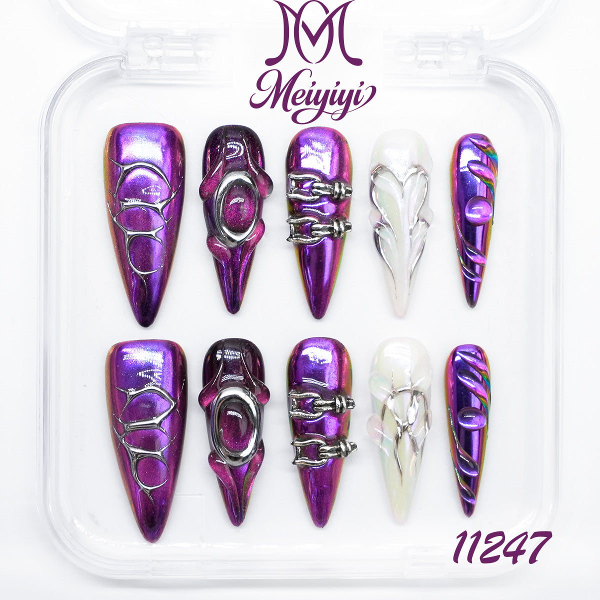 11247-MYY's designer original high-end design customized luxury hand-painted wearable nail art