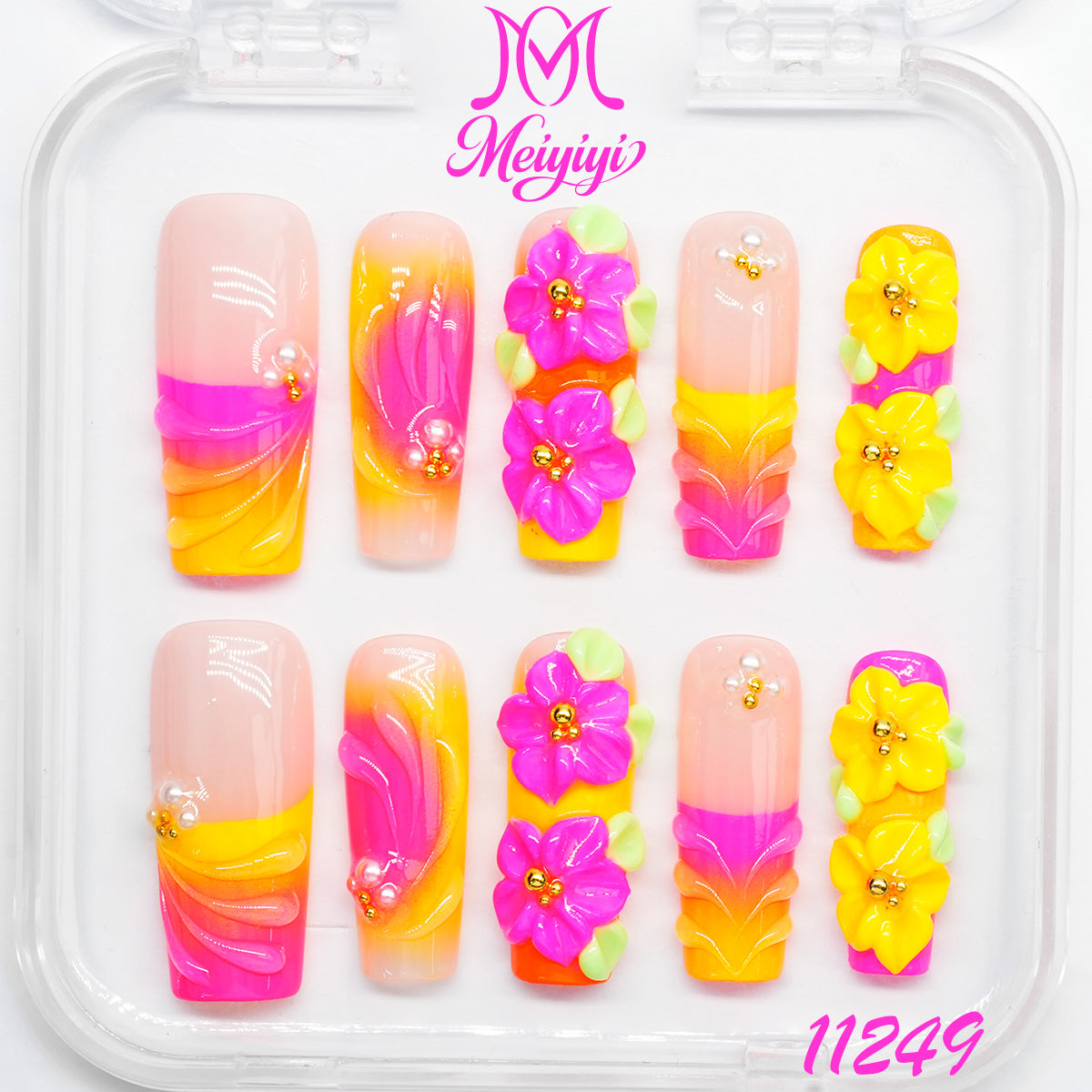 11249-MYY's designer original high-end design customized luxury hand-painted wearable nail art