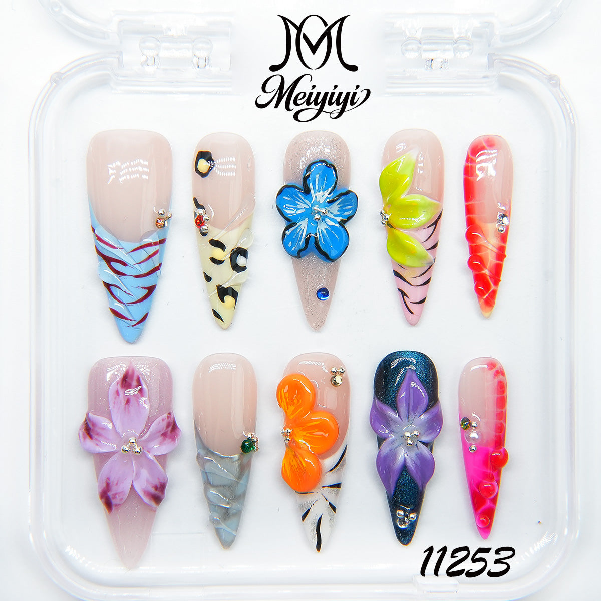 11253-MYY's designer original high-end design customized luxury hand-painted wearable nail art