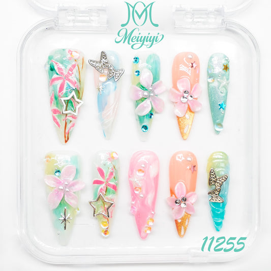 11255-MYY's designer original high-end design customized luxury hand-painted wearable nail art