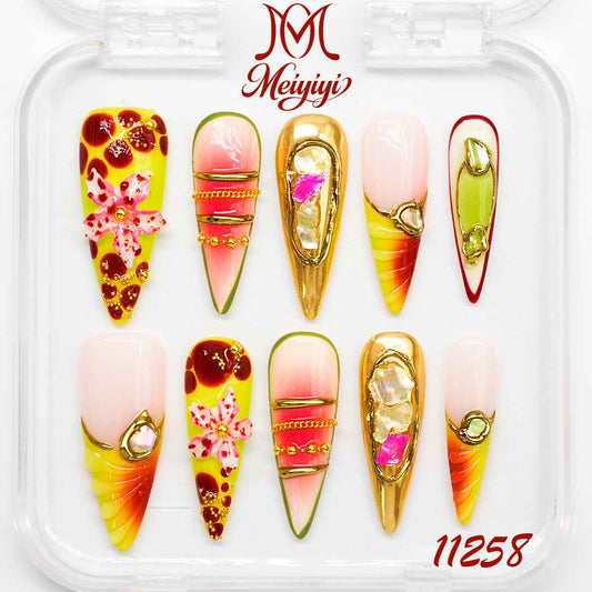 11258-MYY's designer original high-end design customized luxury hand-painted wearable nail art