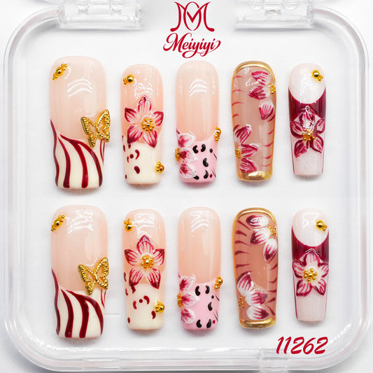 11262-MYY's designer original high-end design customized luxury hand-painted wearable nail art
