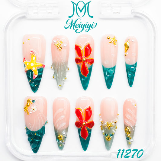 11270-MYY's designer original high-end design customized luxury hand-painted wearable nail art