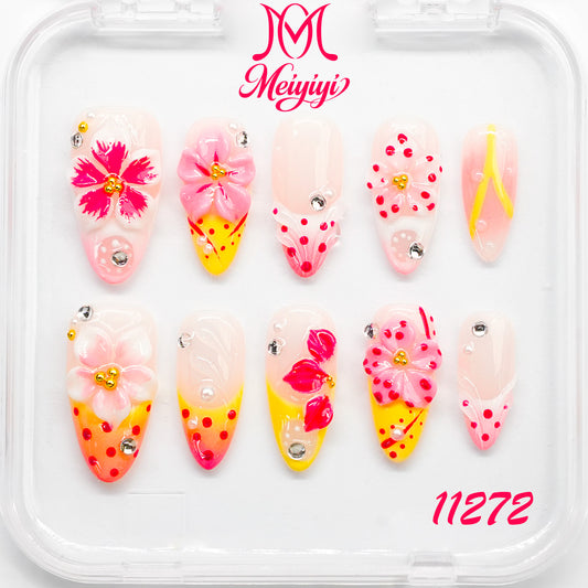 11272-MYY's designer original high-end design customized luxury hand-painted wearable nail art