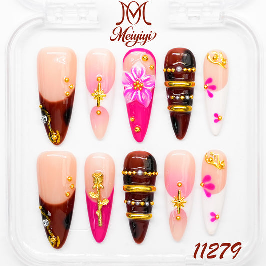 11279-MYY's designer original high-end design customized luxury hand-painted wearable nail art