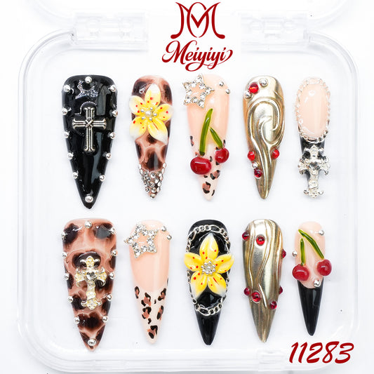 11283-MYY's designer original high-end design customized luxury hand-painted wearable nail art