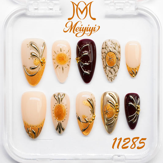 11285-MYY's designer original high-end design customized luxury hand-painted wearable nail art