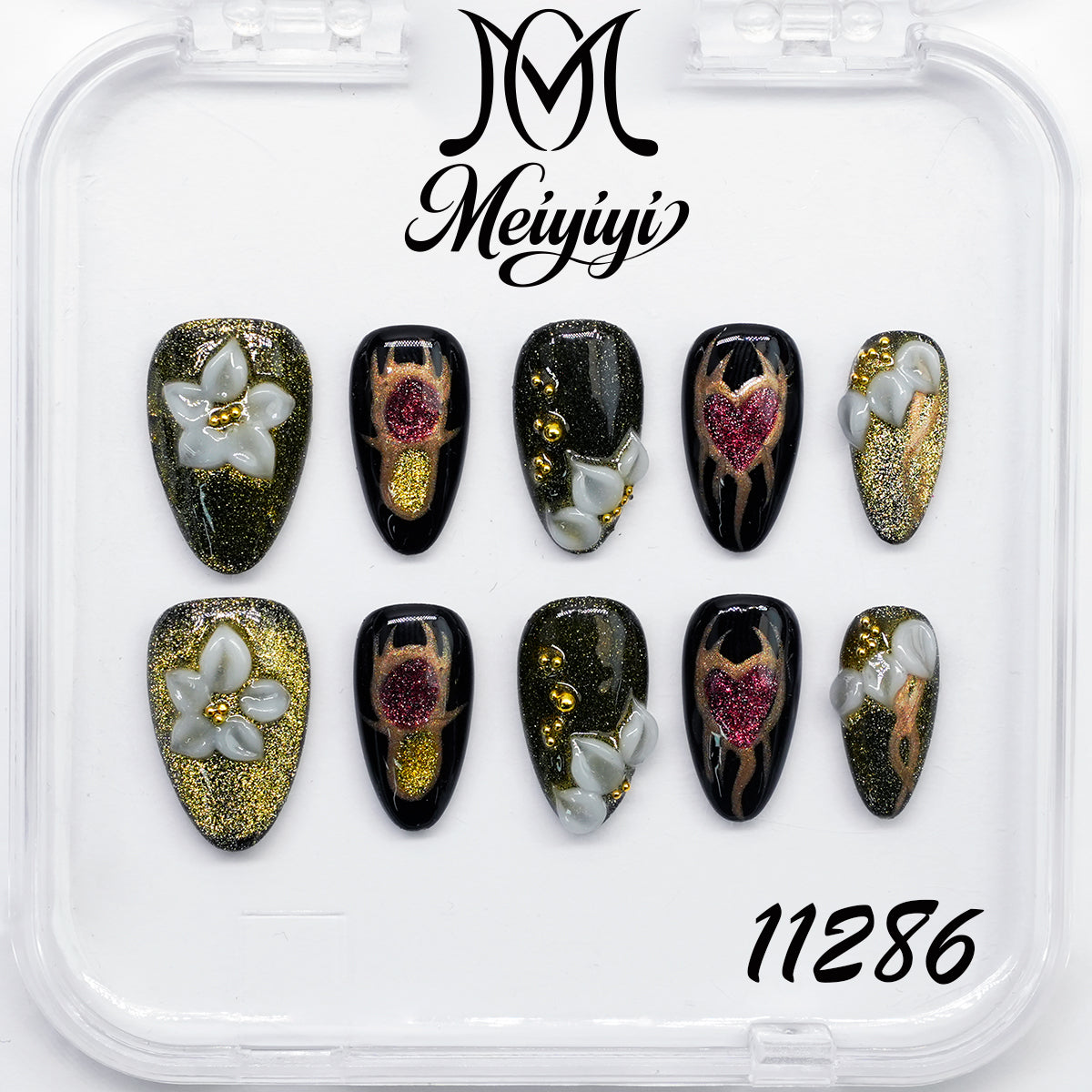 11286-MYY's designer original high-end design customized luxury hand-painted wearable nail art