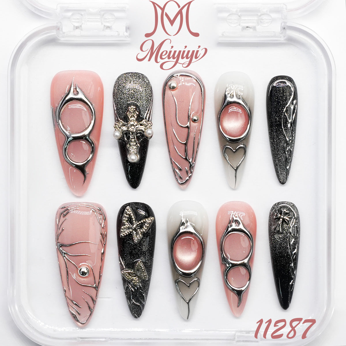 11287-MYY's designer original high-end design customized luxury hand-painted wearable nail art