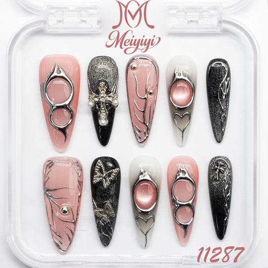 11287-MYY's designer original high-end design customized luxury hand-painted wearable nail art