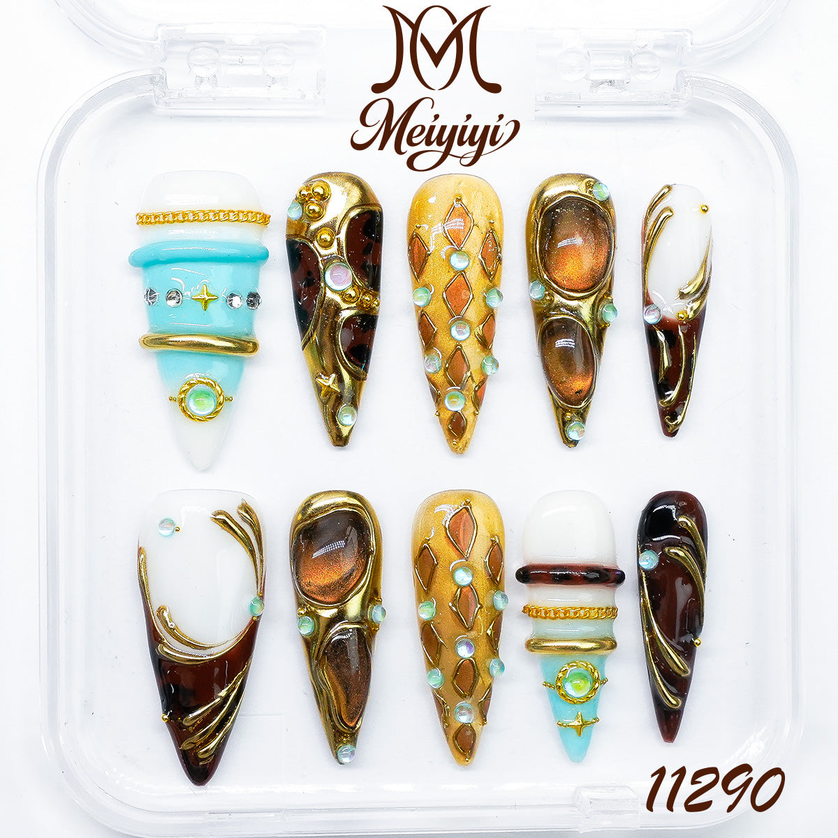 11290-MYY's designer original high-end design customized luxury hand-painted wearable nail art