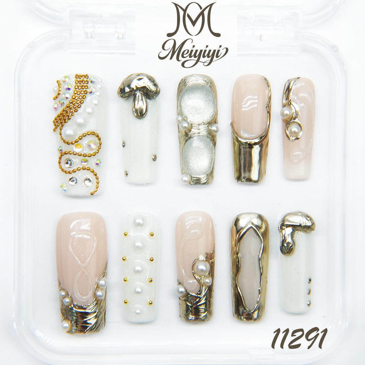 11291-MYY's designer original high-end design customized luxury hand-painted wearable nail art