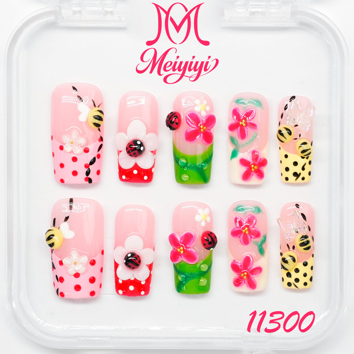 11300-MYY's designer original high-end design customized luxury hand-painted wearable nail art