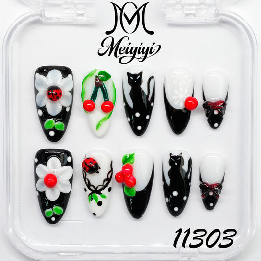 11303-MYY's designer original high-end design customized luxury hand-painted wearable nail art