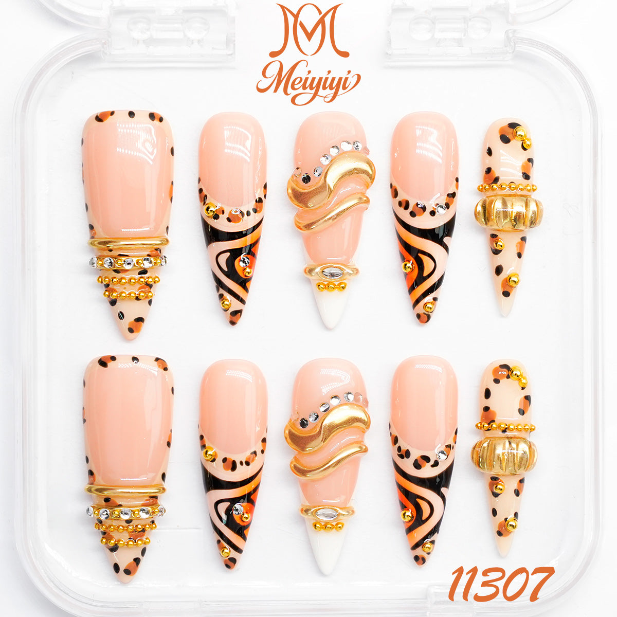 11307-MYY's designer original high-end design customized luxury hand-painted wearable nail art