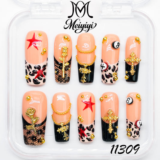 11309-MYY's designer original high-end design customized luxury hand-painted wearable nail art