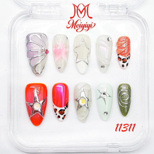 11311-MYY's designer original high-end design customized luxury hand-painted wearable nail art