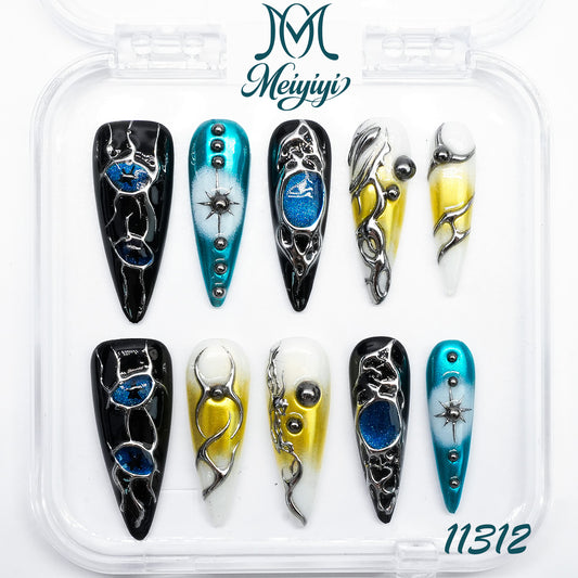 11312-MYY's designer original high-end design customized luxury hand-painted wearable nail art