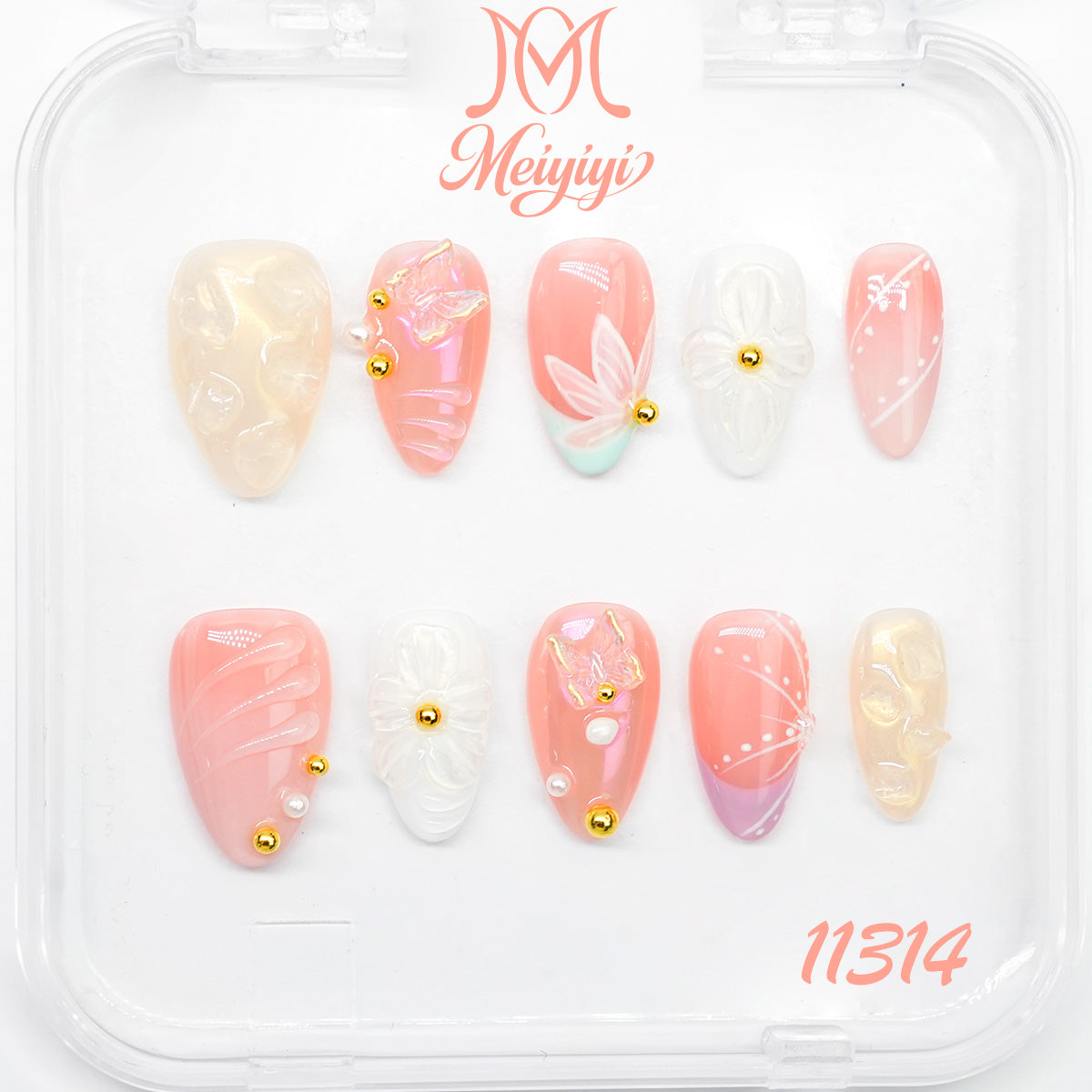 11314-MYY's designer original high-end design customized luxury hand-painted wearable nail art