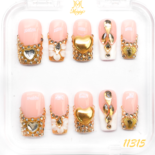 11315-MYY's designer original high-end design customized luxury hand-painted wearable nail art