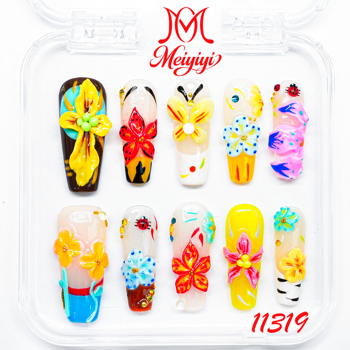 11319-MYY's designer original high-end design customized luxury hand-painted wearable nail art
