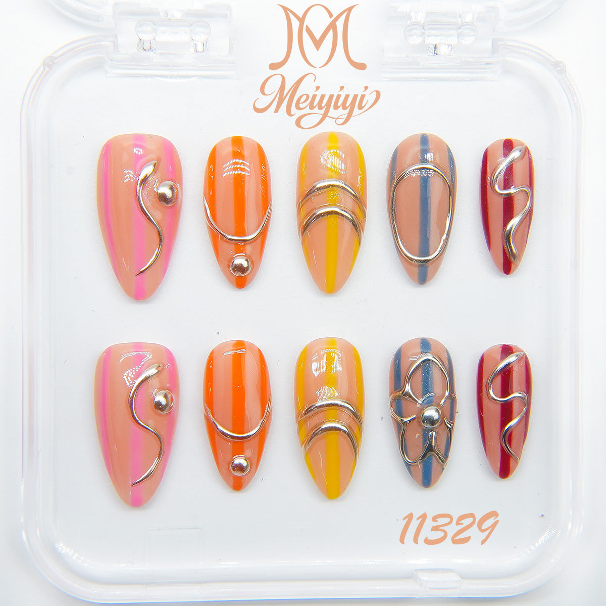 11329-MYY's designer original high-end design customized luxury hand-painted wearable nail art