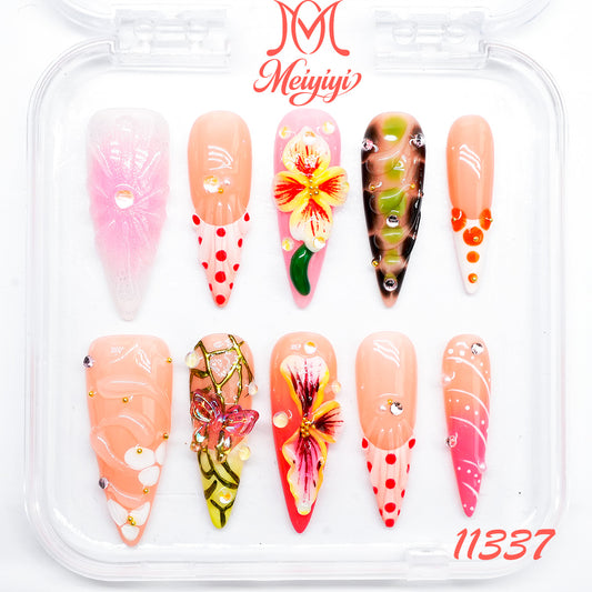 11337-MYY's designer original high-end design customized luxury hand-painted wearable nail art