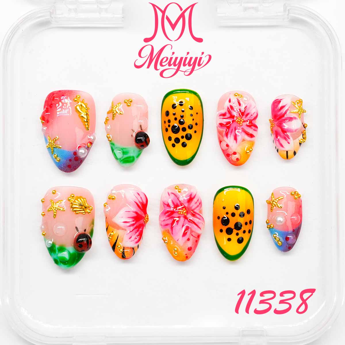 11338-MYY's designer original high-end design customized luxury hand-painted wearable nail art