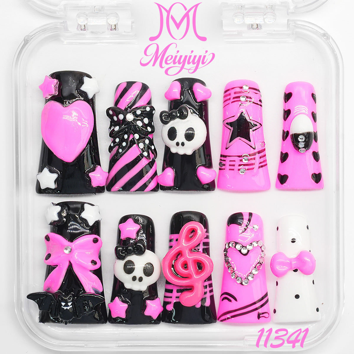 11341-MYY's designer original high-end design customized luxury hand-painted wearable nail art
